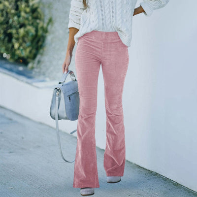 Udilia - High Waist Corduroy Flare Pants